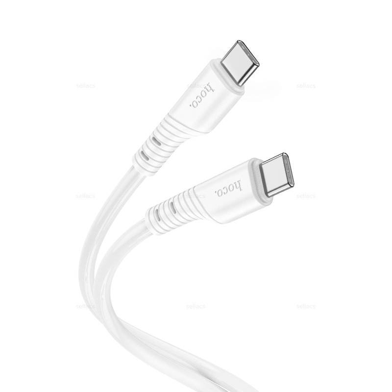 

Кабель USB Type-C-USB Type-C, быстрая зарядка, 3А, 60 Вт, 1 м, белый, HOCO Crystal X97 (6931474799913), X97