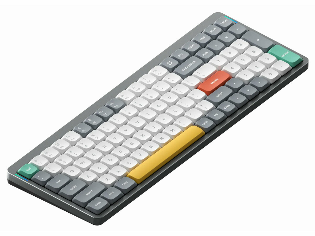 

Клавиатура беспроводная Nuphy AIR96, механическая, Blue Switch, подсветка, Bluetooth / USB, серый (AIR96-G-2), AIR96
