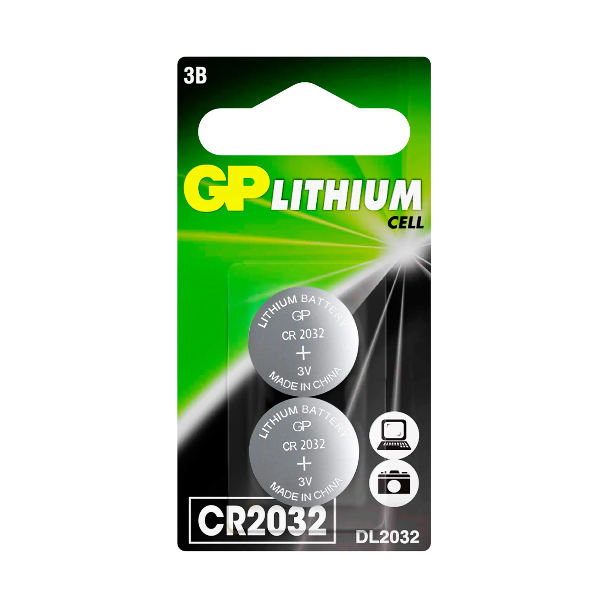 

Батарея GP Lithium, CR2032, 3V, 2 шт. (4891199139192)