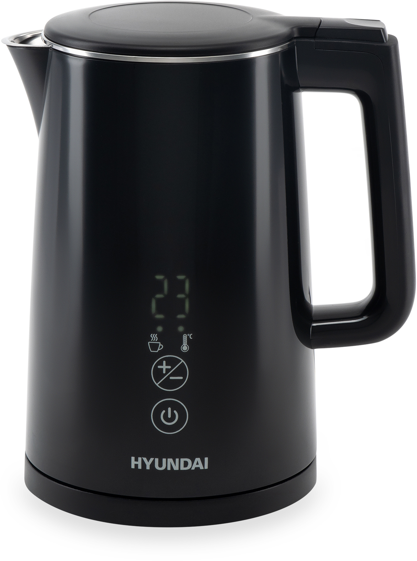 

Чайник электрический Hyundai HYK-S5509 1.5л. 2.2 кВт, пластик/металл, черный, HYK-S5509