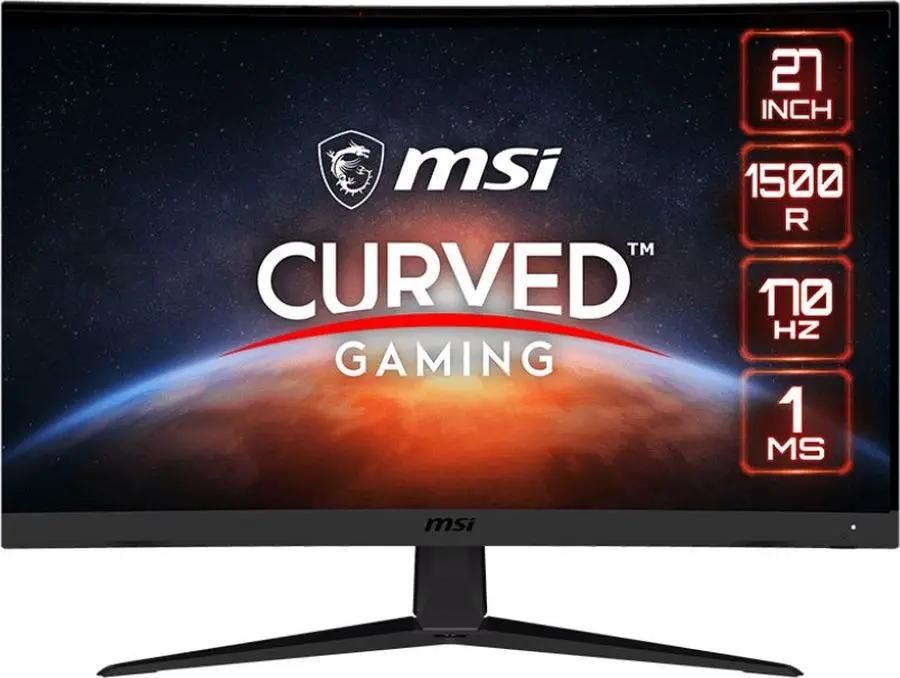 

Монитор 27" MSI G27C5 E2 VA, изогнутый, 1920x1080 (16:9), 250кд/м2, 170 Гц, 1 мс, 178°/178°, HDMI, DisplayPort, черный (9S6-3CA91T-216), G27C5 E2