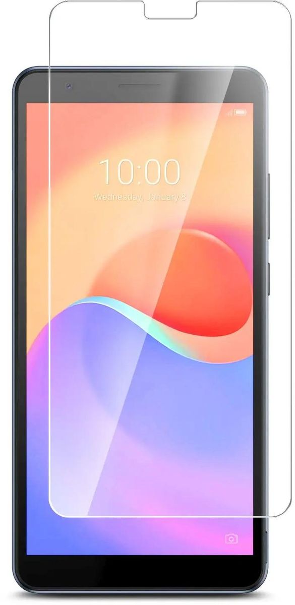 

Защитное стекло BoraSCO Hybrid Glass для экрана смартфона ZTE Blade A31 Plus, FullScreen, ударопрочное, поверхность матовая, 2.5D (70010)