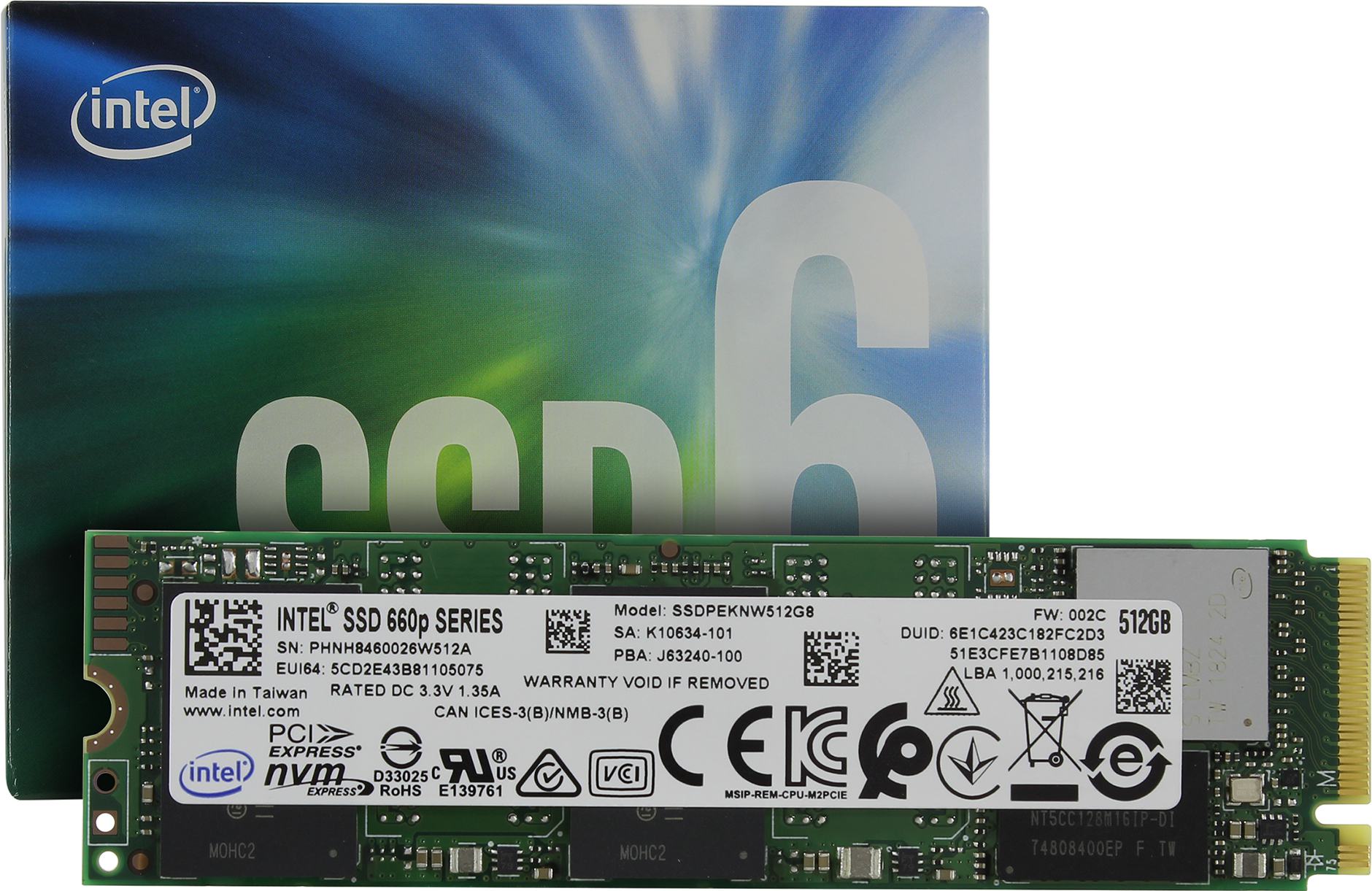 Intel SSD 660p 512GB M.2 NVMe SSD 動作品 SSD Intel 660P 512Gb M.2 2280 PCIe 3.0 x4 (SSDPEKNW512G8X1