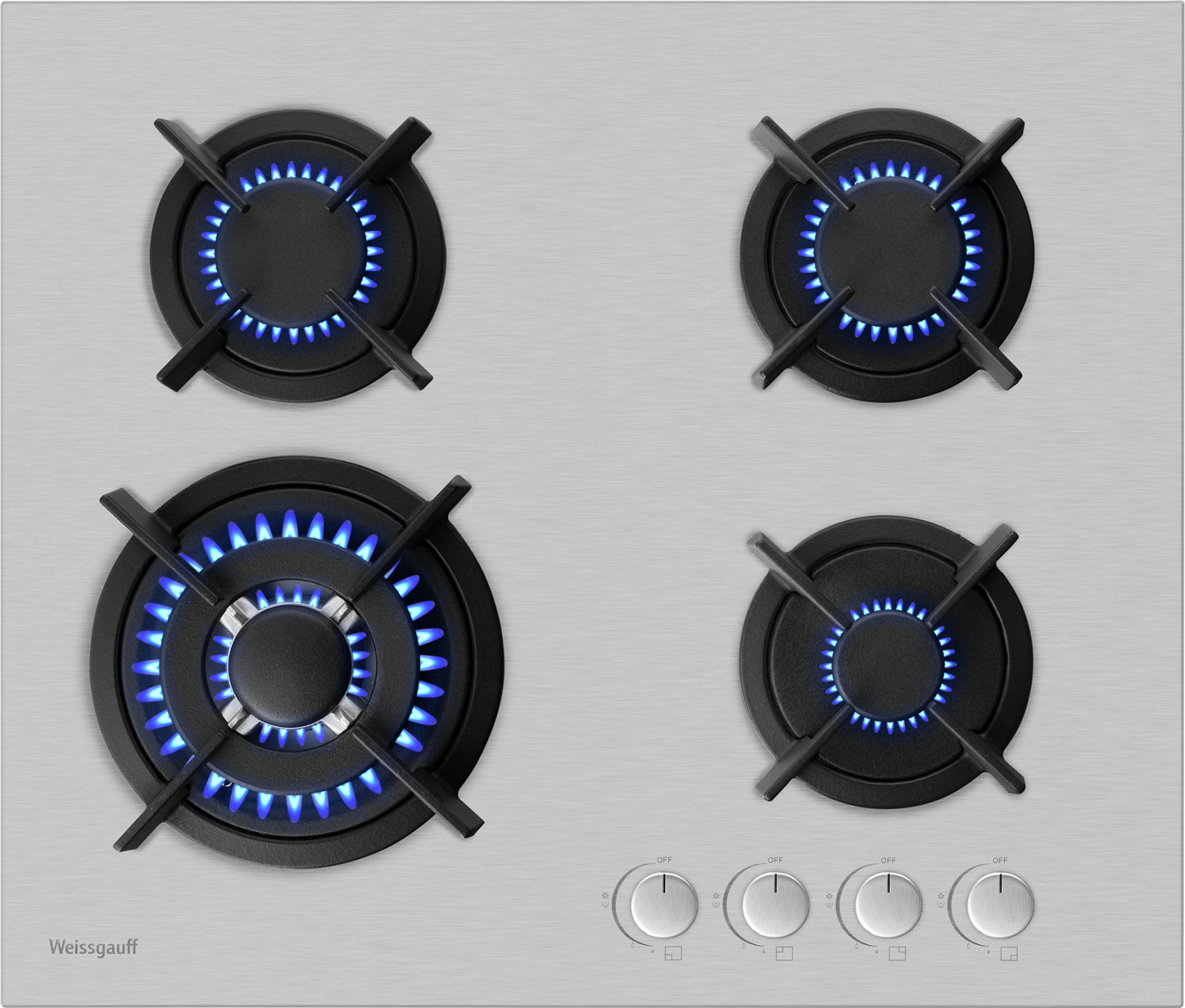 

Газовая варочная панель WEISSGAUFF HGG 641 XR, 4 конфорки, нержавеющая сталь (431811), HGG 641 XR