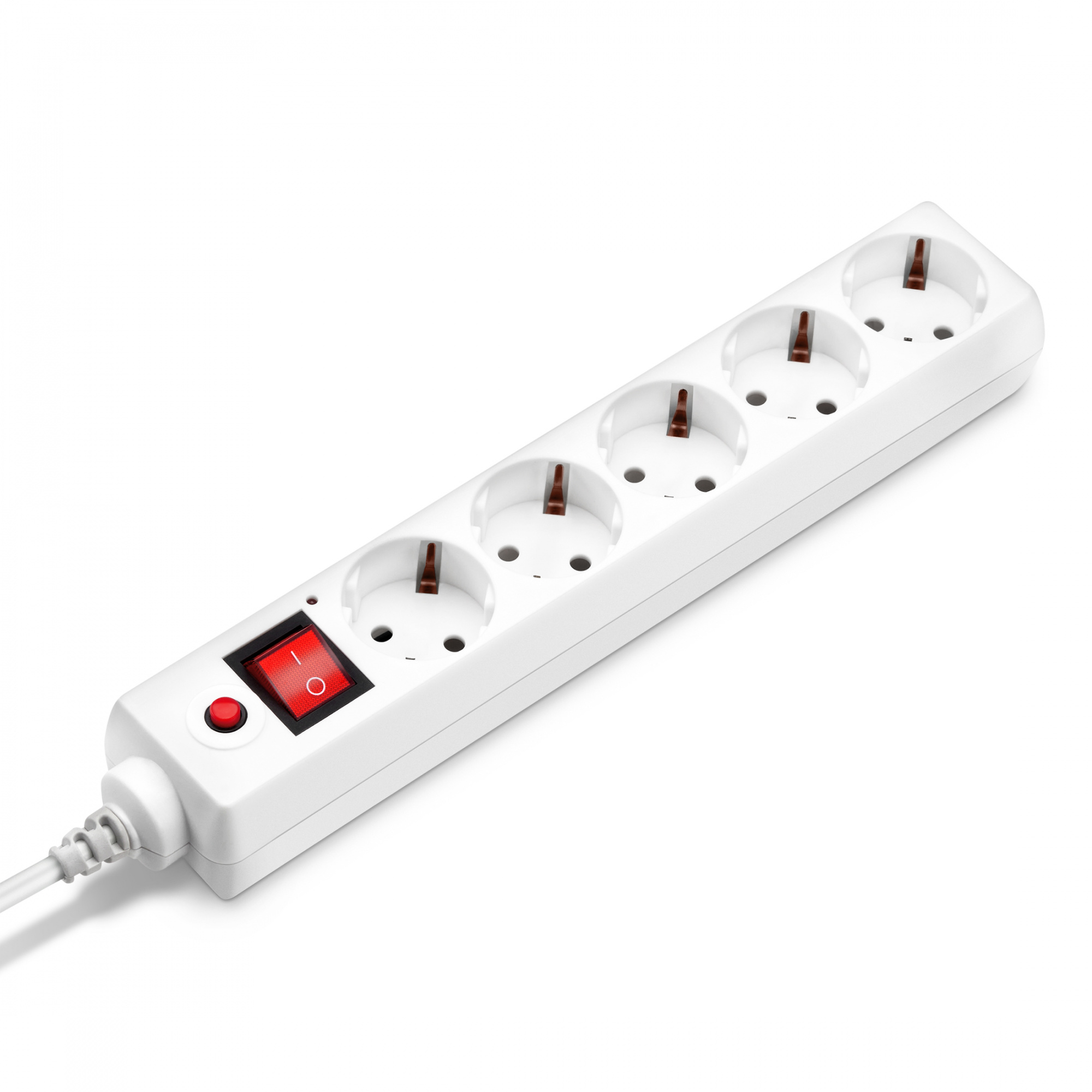 Сетевой фильтр BURO, 5-розеток, 1.8 м, белый