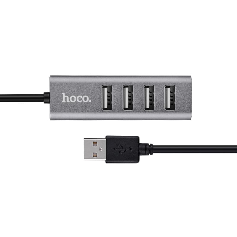 

Концентратор HOCO HB1, 4xUSB 2.0, серый (6957531038139), HB1