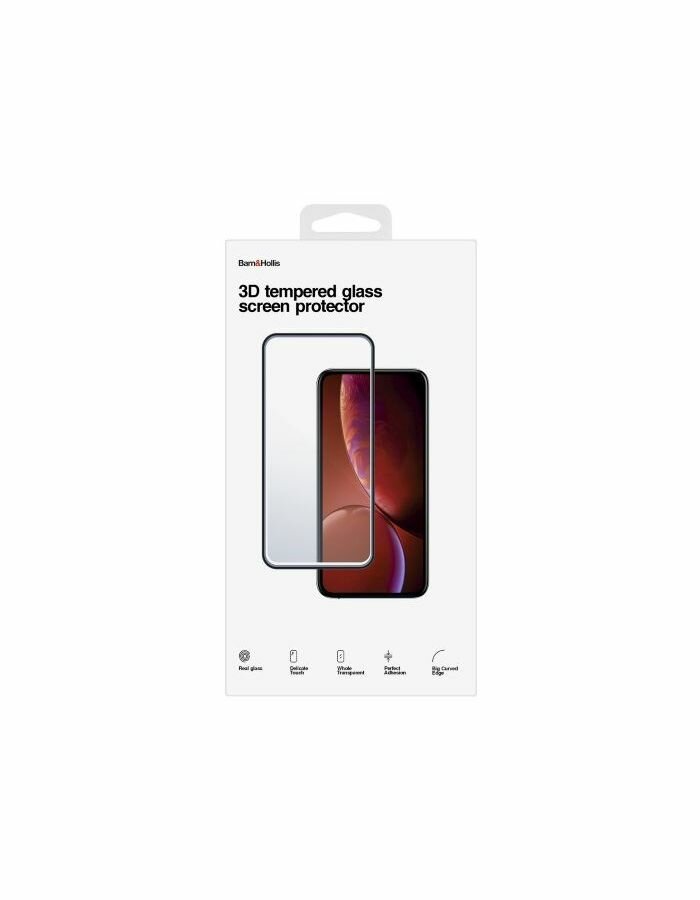 Защитное стекло Barn&Hollis для экрана смартфона Apple iPhone 11 Pro Max, Full Glue, ударопрочное, поверхность глянцевая, черная рамка (УТ000025232)