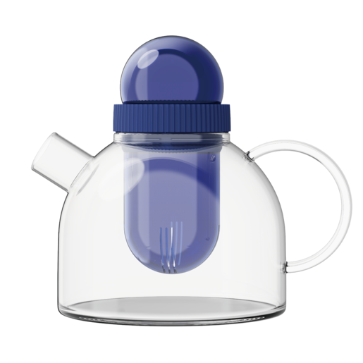 Заварочный чайник KissKissFish BoogieWoogie Teapot 0.8л., высокопрочное стекло, синий (TEAP05-U)