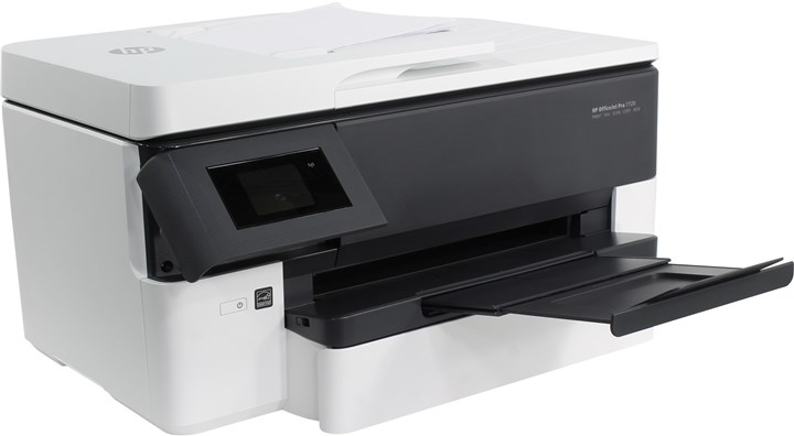 МФУ струйный HP OfficeJet Pro 7720, A3, цветной, 18стр/мин (A4 ч/б), 22стр/мин (A4 цв.), 4800x1200dpi, дуплекс, ДАПД, факс, сетевой, Wi-Fi, USB (Y0S18A) б/у, требуется замена печатающей головки (неисправная установлена в аппарат в качестве образца), незначительные следы эксплуатации, без картриджей