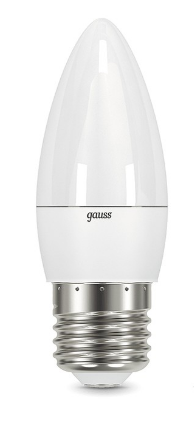 Лампа светодиодная E27 свеча, 12 Вт, 4100 K / белый, 950лм, 220 В, 10 шт., Gauss Elementary (30222_10) - фото 1