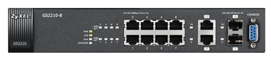 

Коммутатор ZyXEL GS2210-8, управляемый, кол-во портов: 8x1 Гбит/с, кол-во SFP/uplink: 2x1 Гбит/с, установка в стойку (GS2210-8-EU0101F), GS2210-8