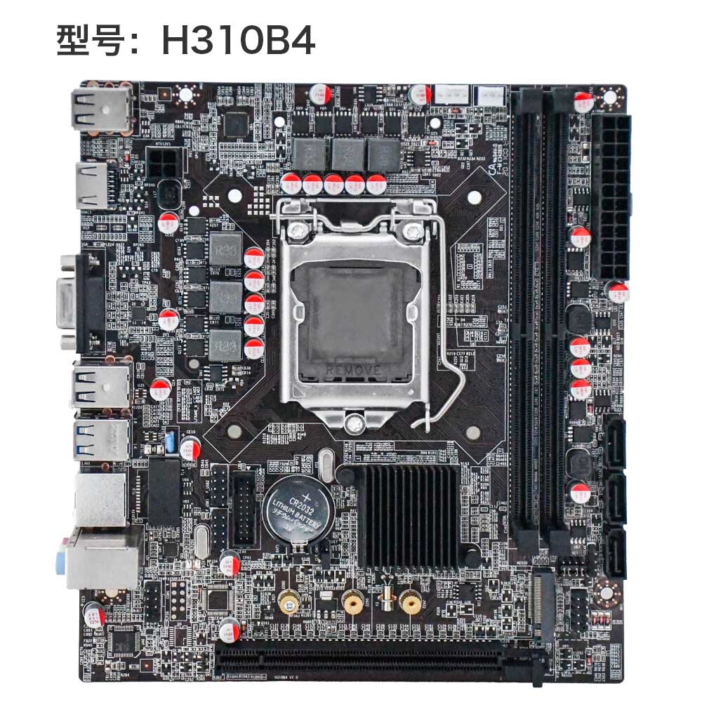 Материнская плата ZCZF H310B4, Socket1151, Intel H310, 2xDDR4, PCI-Ex16, 3SATA3, 5.1-ch, 4 USB 3.2, VGA, HDMI, mATX, Retail б/у, следы установки, полный комплект