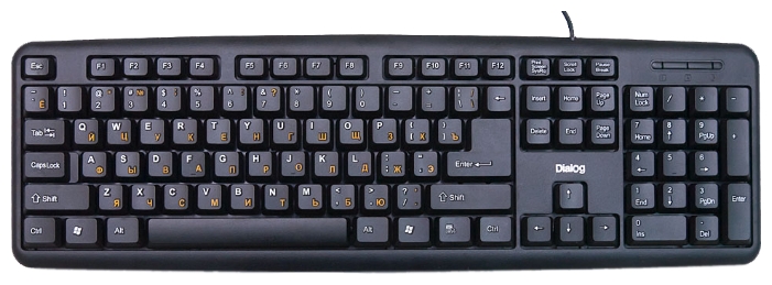 Клавиатура проводная Dialog Standart KS-020U, мембранная, USB, черный