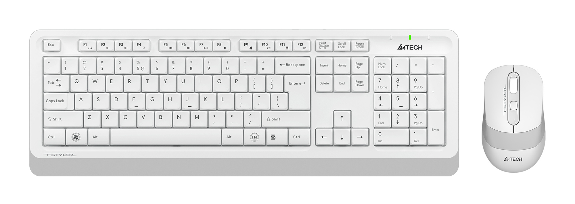 Клавиатура + мышь A4Tech Fstyler FG1010S, USB, белый/серый (FG1010S WHITE)