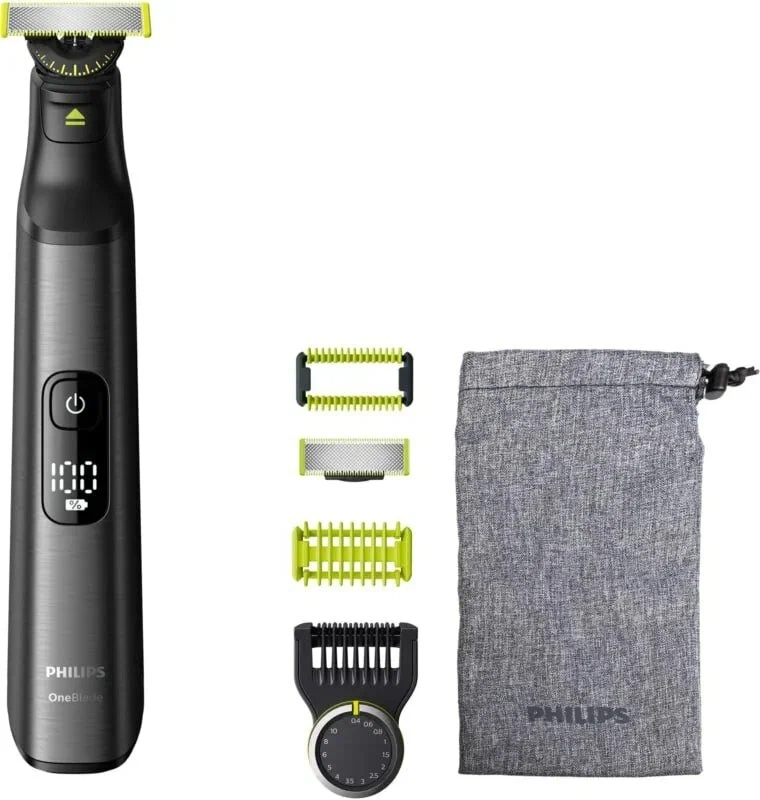 

Триммер Philips OneBlade QP6551/30, Дисплей, режимов 1, насадок 6, черный/лайм (QP6551/30), QP6551/30