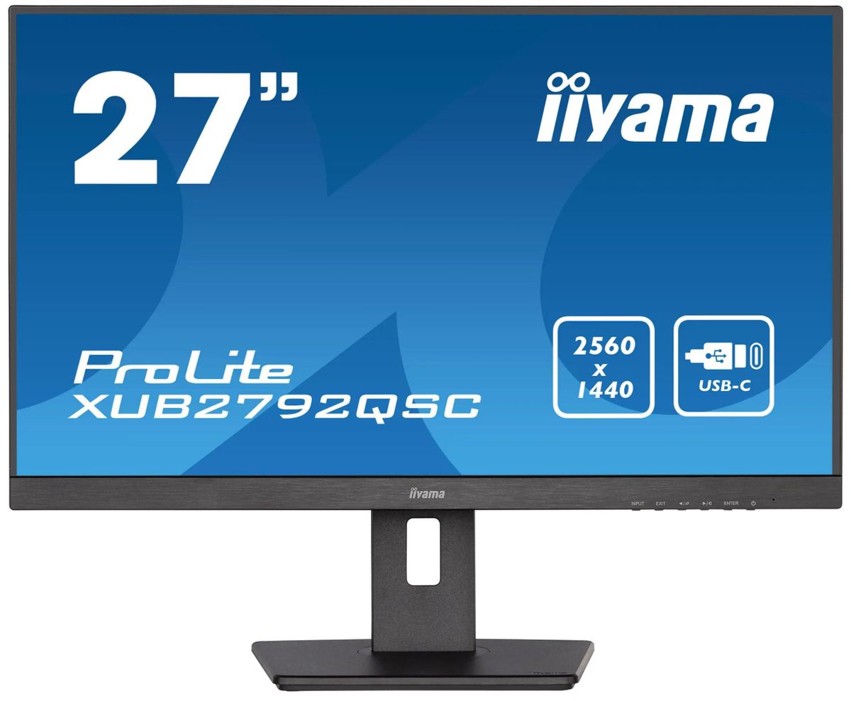 

Монитор 27" Iiyama ProLite XUB2792QSC-B5 IPS, 2560x1440 (16:9), 350кд/м2, 4 мс, 178°/178°, HDMI, DisplayPort, USB Type-C, USB-Hub, черный (XUB2792QSC-B5), XUB2792QSC-B5