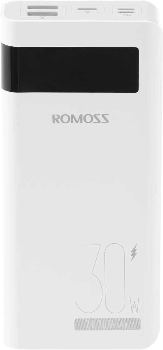 

Портативный аккумулятор (Powerbank) Romoss Sense 6PS Pro, 20 А·ч, 2xUSB, 3А, QC, PD, белый (1845919), Sense 6PS Pro