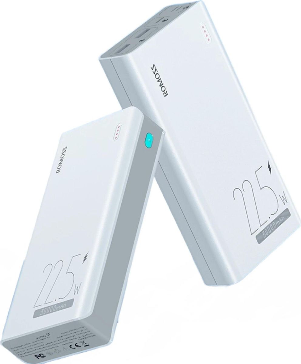 

Портативный аккумулятор (Powerbank) Romoss Sense 8F, 30000 мА·ч, 2xUSB, 3А, PD, белый (1745850), Sense 8F