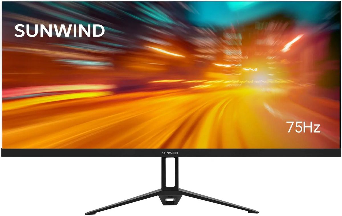 

Монитор 29" Sunwind SM-29FI202 IPS, 2560x1080 (21:9), 300кд/м2, 5 мс, 178°/178°, HDMI, DisplayPort, черный (sm29sb01), SM-29FI202