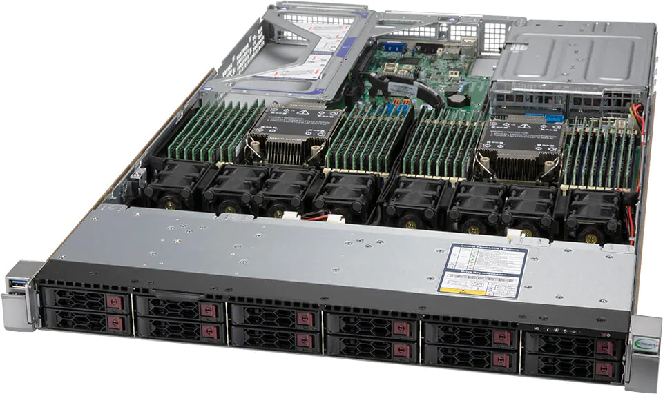 Серверная платформа SuperMicro SYS-120U-TNR, 2xSocket4189, 32xDDR4, 12x2.5 HDD HS, GLAN, IPMI, Redundant 2x1200 Вт, 1U (SYS-120U-TNR)