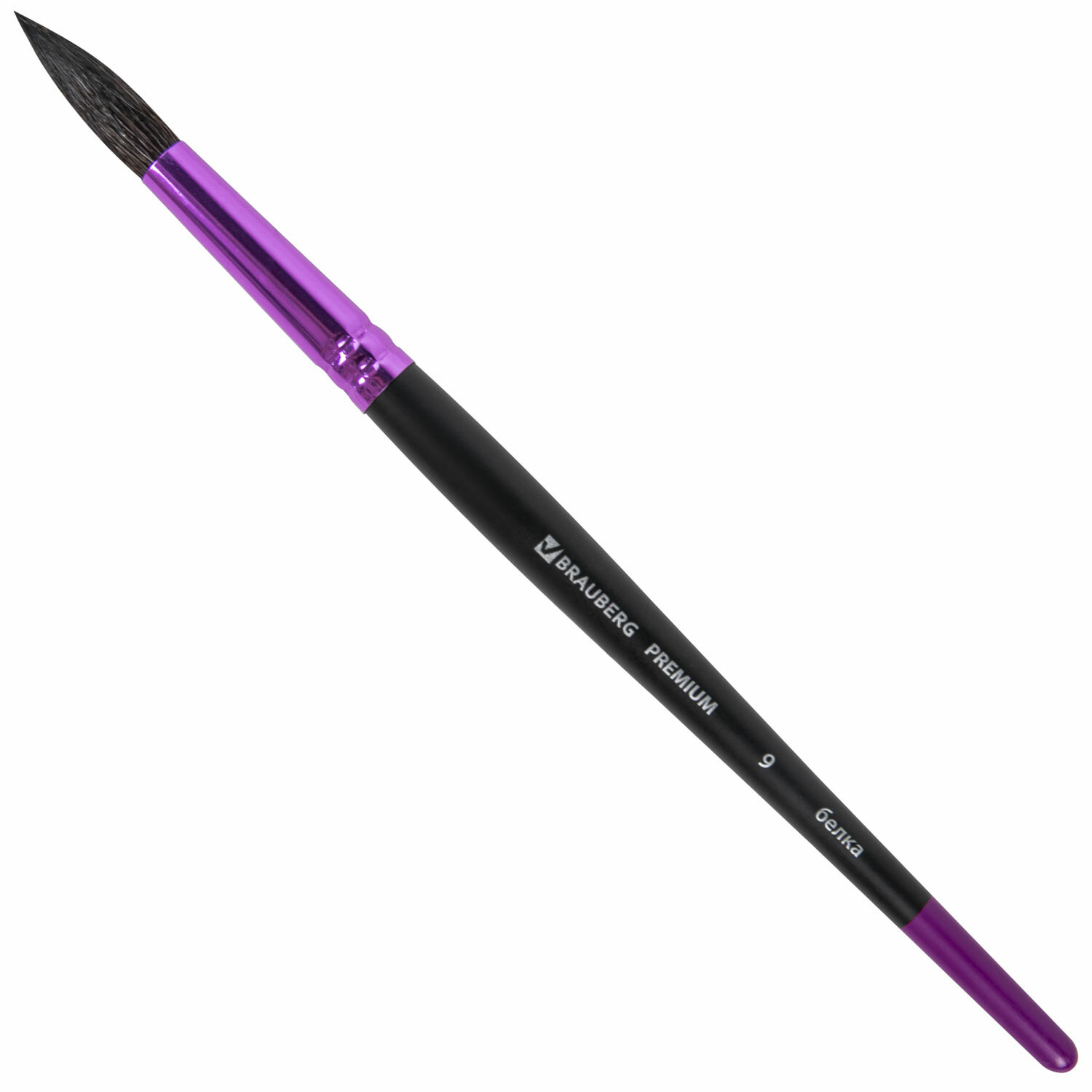 

Кисть художественная Brauberg №9 ворс: белка (200978), №9