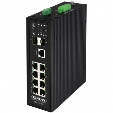 Коммутатор OSNOVO SW-70802/IL, управляемый, кол-во портов: 8x1 Гбит/с, кол-во SFP/uplink: SFP 2x1 Гбит/с, на DIN-рейку (SW-70802/IL)