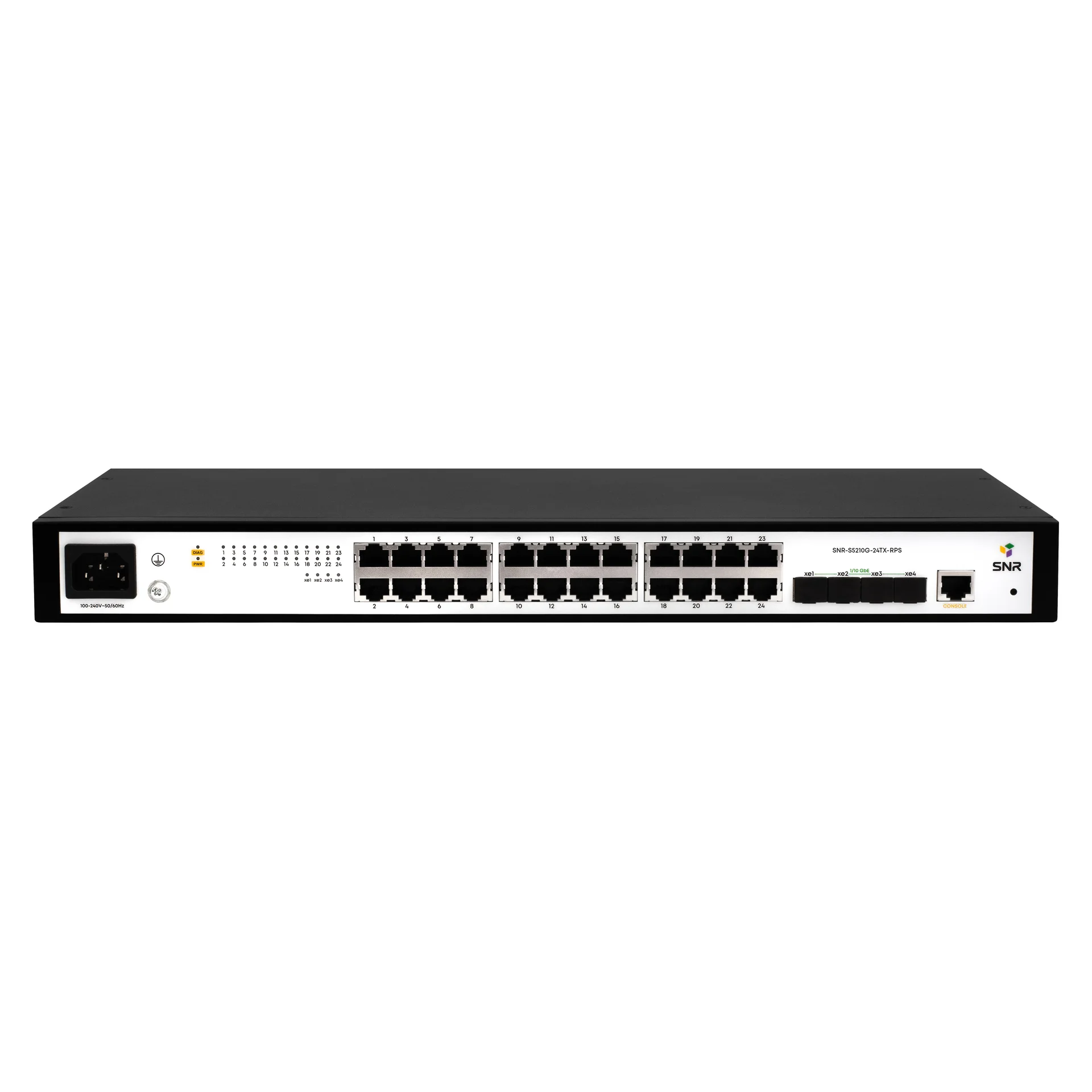 Коммутатор SNR S5210G-24TX-RPS, управляемый, кол-во портов: 24x1 Гбит/с, кол-во SFP/uplink: SFP+ 4x10 Гбит/с, установка в стойку (SNR-S5210G-24TX-RPS)