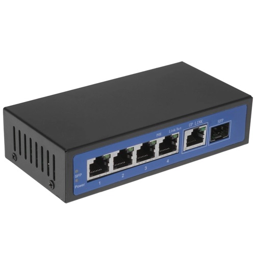 Коммутатор Orient SWP-7504POE/SFP, кол-во портов: 4x1 Гбит/с SFP 1x1, кол-во SFP/uplink: RJ-45 1x1 Гбит/с, PoE: 4x30 Вт (макс. 96 Вт) (SWP-7504POE/SFP)