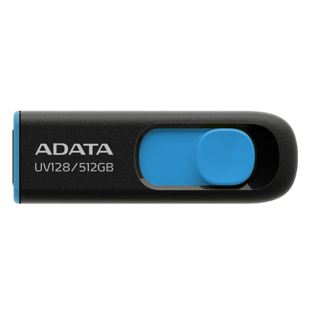 

Флешка 512Gb USB 3.2 Gen 1 ADATA UV128, черный/синий (AUV128-512G-RBE)