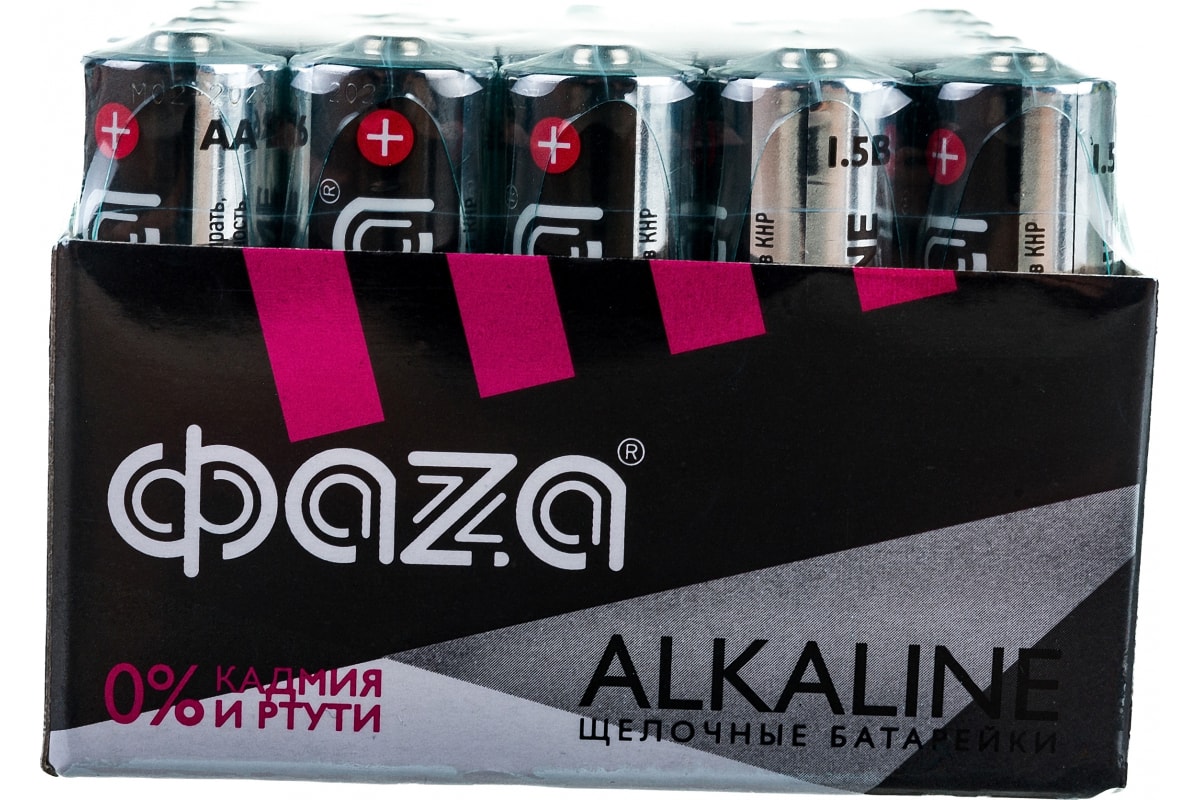 

Батарея ФАZА Alkaline, AA (LR6), 1.5V, 20 шт. (5028098)