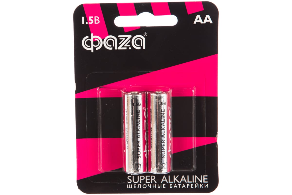 

Батарея ФАZА Super Alkaline, AA (LR6), 1.5V, 2 шт. (2858443)