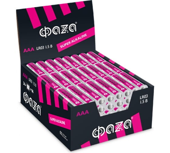 

Батарея ФАZА Super Alkaline, AAA (LR03), 1.5V, 96 шт. (2854674)