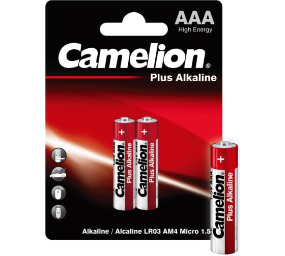 

Батарея Camelion Plus Alkaline, AAA (LR03), 1.5V, 2 шт. (1651)