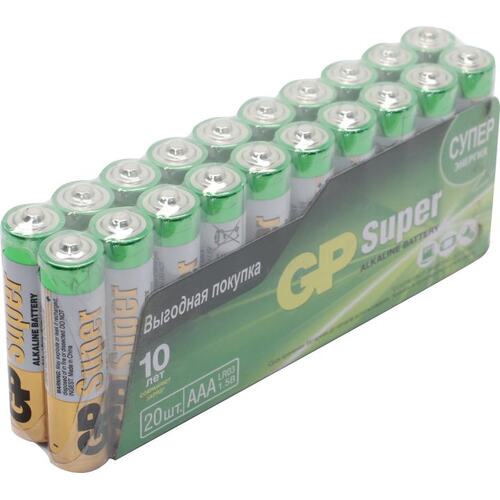 Батарея GP Super Alkaline,AAA (LR03), 1.5V, 20 шт