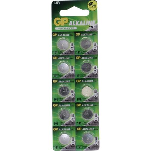Батарея GP Alkaline Cell,LR55 (SR1120W/R55/LR926/AG8/G8/191/GP91A/391), 1.5V, 10 шт