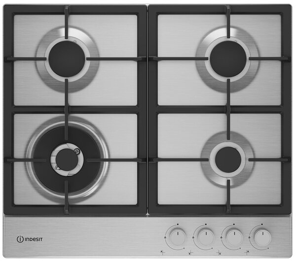 Газовая варочная панель INDESIT THPM 641 W / IX / I, 4 конфорки, серый (869890400180)