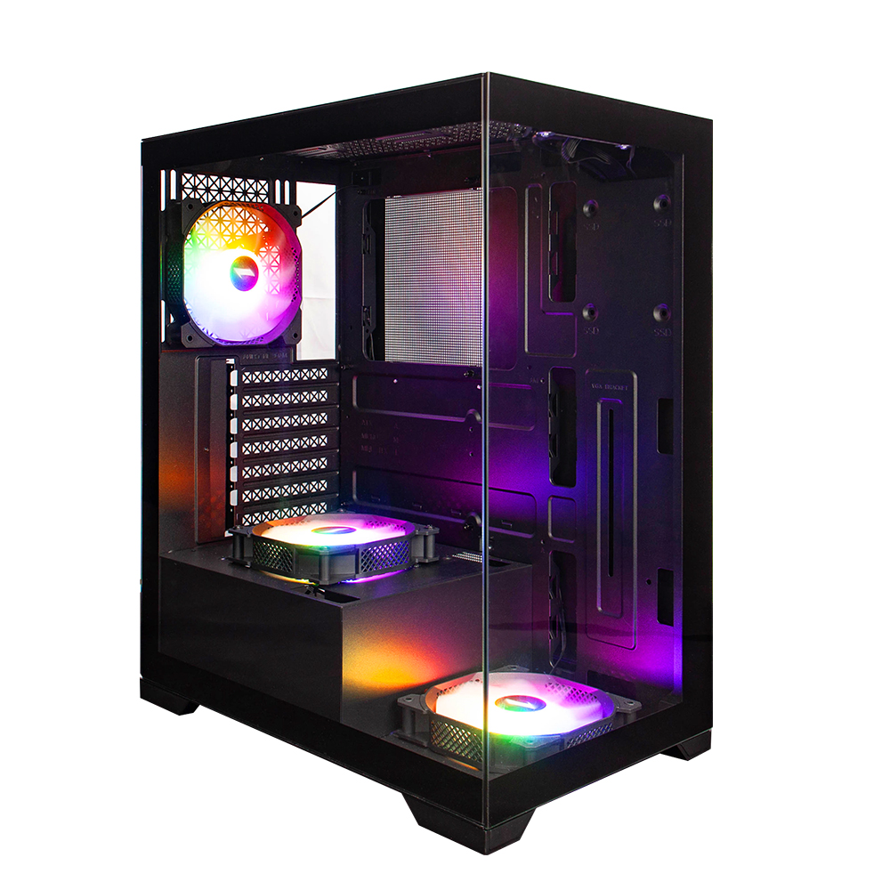 

Корпус 1STPLAYER MIKU Mi7, ATX, Midi-Tower, USB 3.0, RGB подсветка, черный, без БП (Mi7-BK-2F1R-1F1), MIKU Mi7
