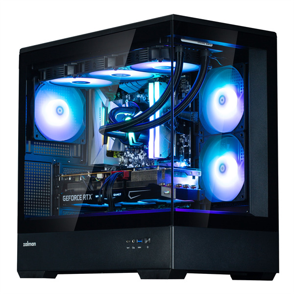 Корпус Zalman P30 Black, mATX, Mini-Tower, USB 3.0, USB Type-C, RGB подсветка, черный, без БП (P30 Black)