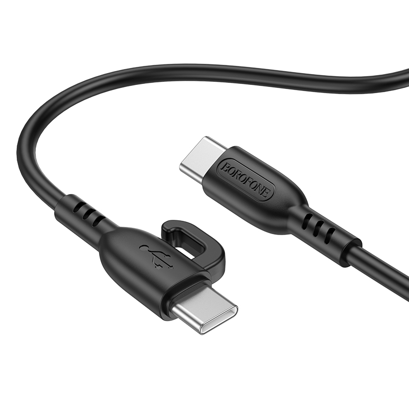 

Кабель USB Type-C-USB Type-C, быстрая зарядка, 3А, 1 м, черный, Borofone Symbol BX91 (6974443389944), BX91