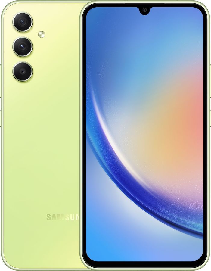 

Смартфон Samsung Galaxy A34, 6.5" 1080x2340 Super AMOLED, MediaTek Dimensity 1080, 8Gb RAM, 256Gb, 3G/4G/5G, NFC, Wi-Fi, BT, 3xCam, 2-Sim, 5000 мА⋅ч, USB Type-C, Android 13, зеленый (SM-A346ELGEMEA), Galaxy A34