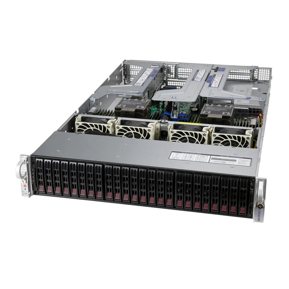 Сервер Supermicro SuperServer 220U-TNR, 2xIntel Xeon Gold 6330, 4x64Gb RAM, 2x960Gb NVMe SSD, 24x2.5