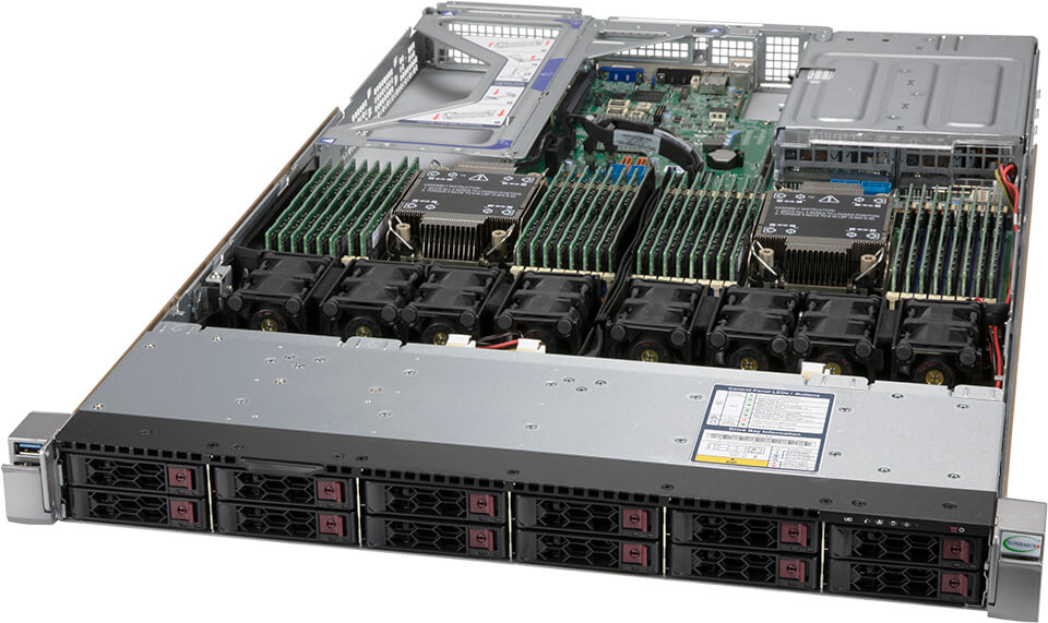 Сервер Supermicro SuperServer 120U-TNR, 2xIntel Xeon Silver 4310, 4x64Gb RAM, 2x960Gb NVMe SSD, 12x2.5
