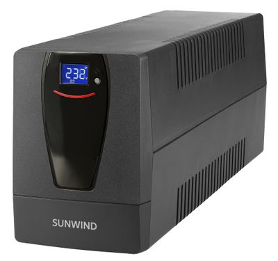 ИБП SUNWIND SW1200 LCD, 1200 В·А, 720 Вт, EURO, розеток - 4, черный (SW1200 LCD)