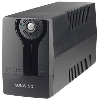 ИБП SUNWIND SW650, 650 VA, 360 Вт, EURO, розеток - 2, черный (SW650)