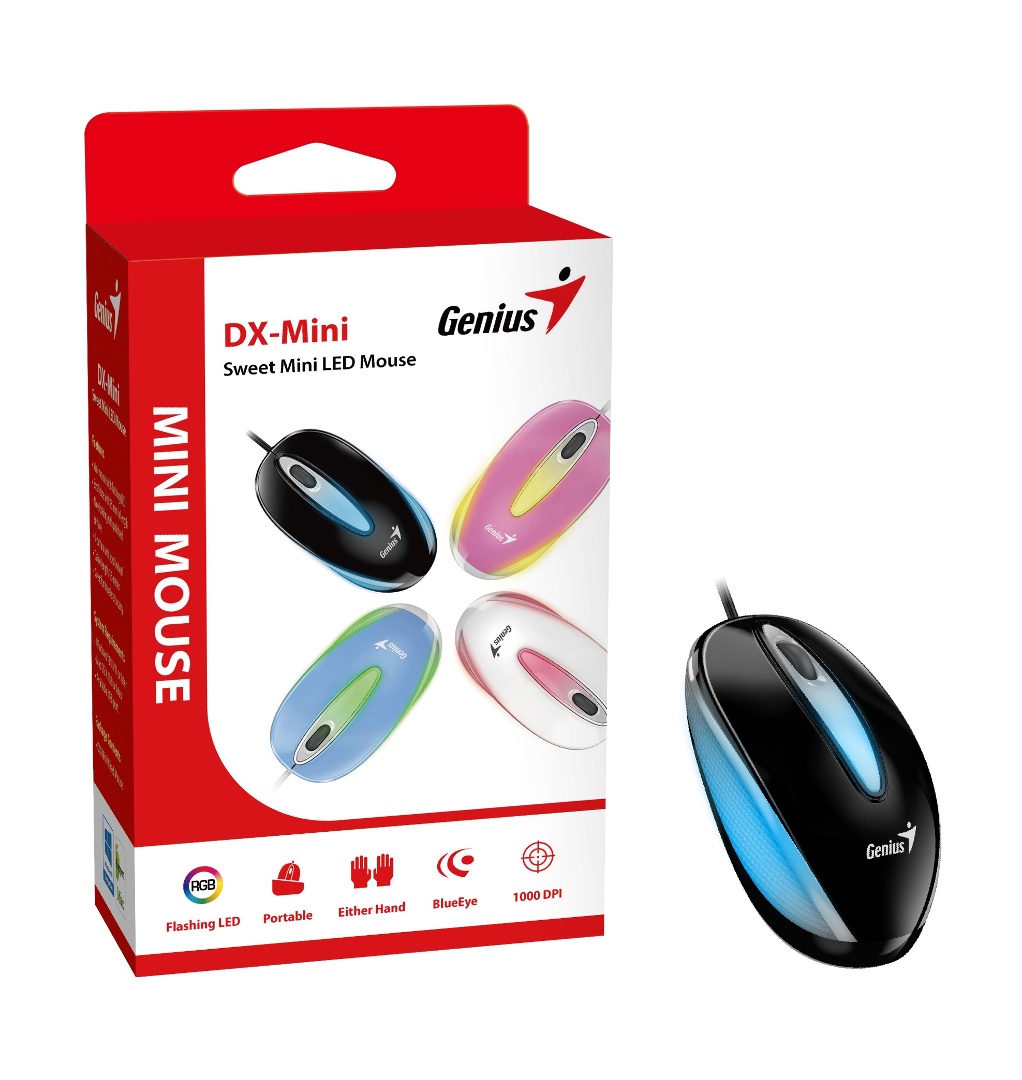 

Мышь проводная Genius DX-Mini, 1000dpi, оптическая светодиодная, USB, черный (31010025400), DX-Mini