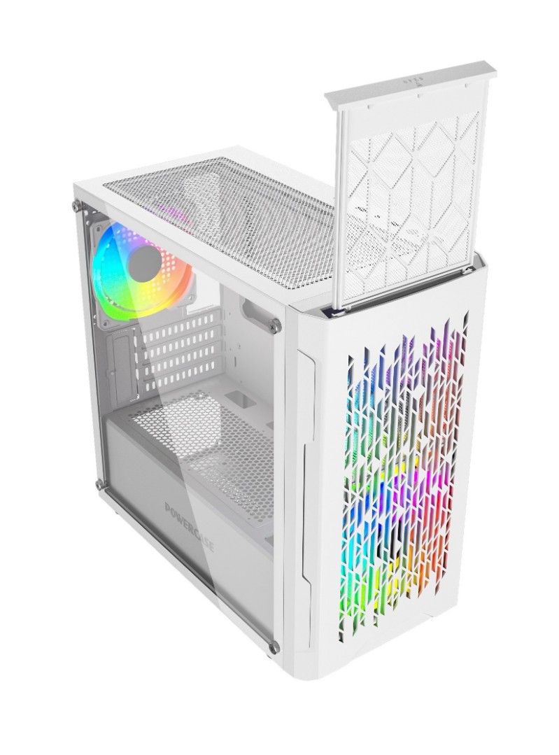 Корпус PowerCase Mistral Micro D3W ARGB, Mini-Tower, без БП, белый
