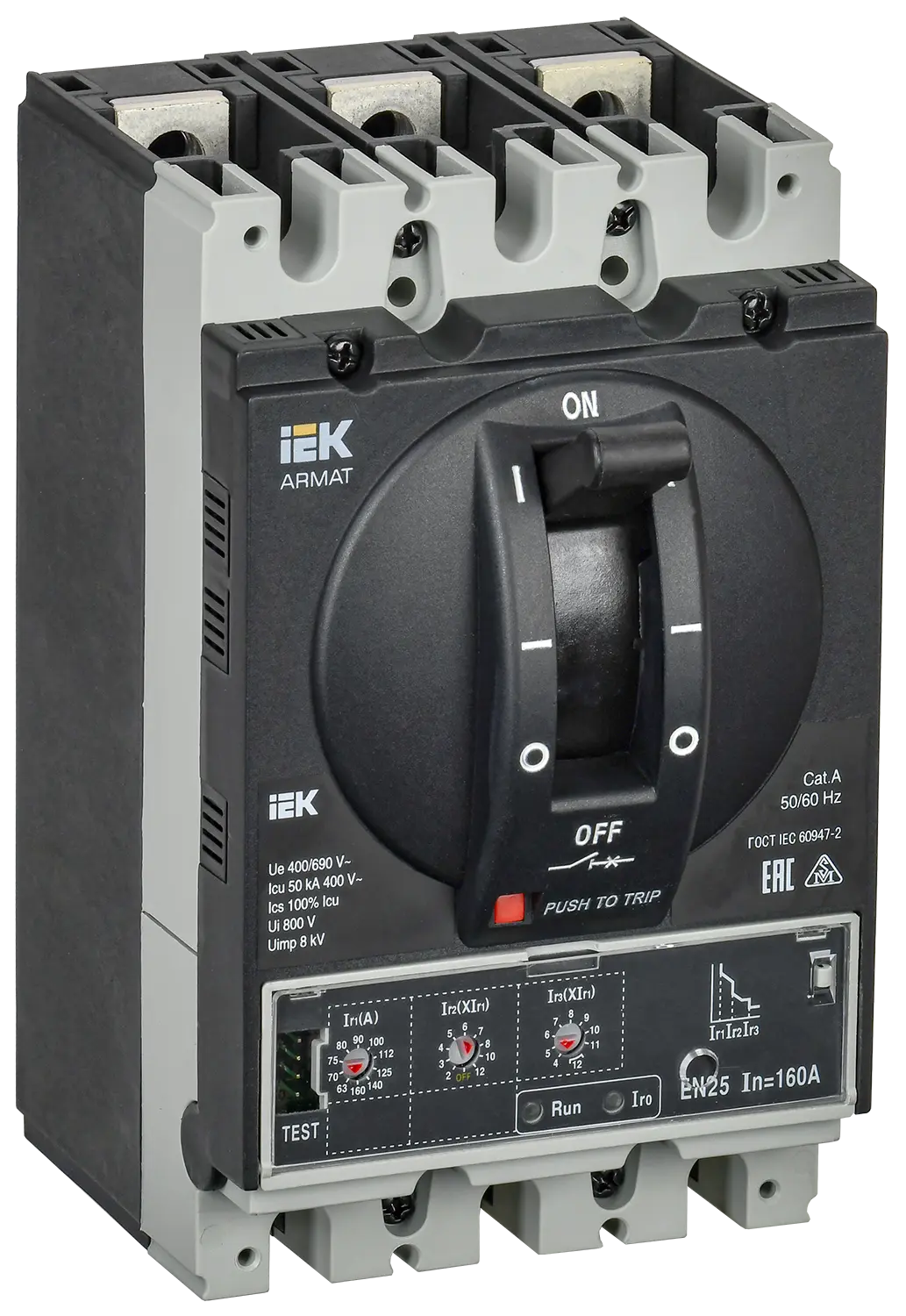 

Выключатель автоматический IEK AR-MCCB-3D-050-0160А-ELSC Armat трехполюсный (3P/3П) 160А D 50кА (AR-MCCB-3D-050-0160А-ELSC), AR-MCCB-3D-050-0160A-ELSC