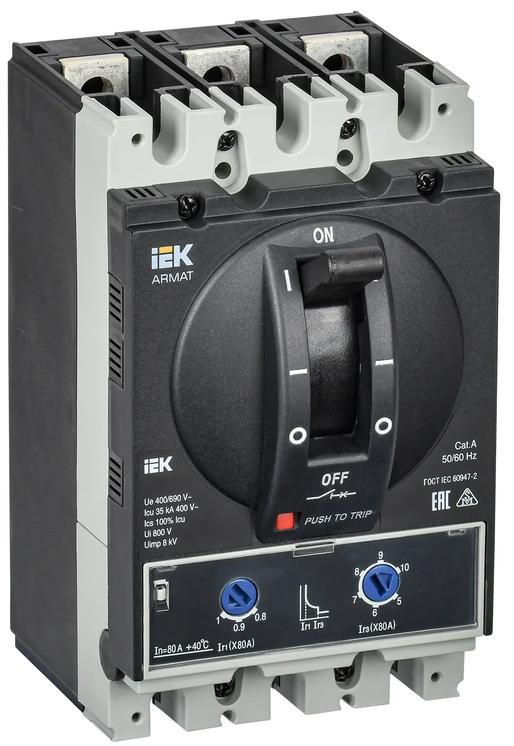 

Выключатель автоматический IEK AR-MCCB-3А-035-0080А-ATUC Armat трехполюсный (3P/3П) 80А A 35kA (AR-MCCB-3А-035-0080А-ATUC), AR-MCCB-3A-035-0080A-ATUC