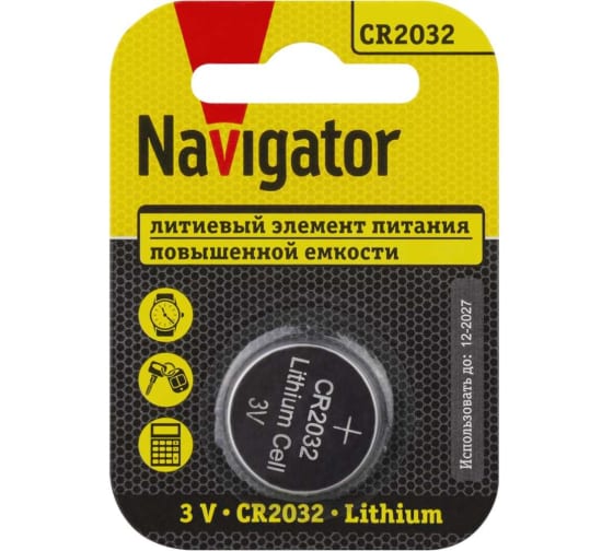 

Батарейка Navigator CR2032, 3V, 1 шт. (93823)
