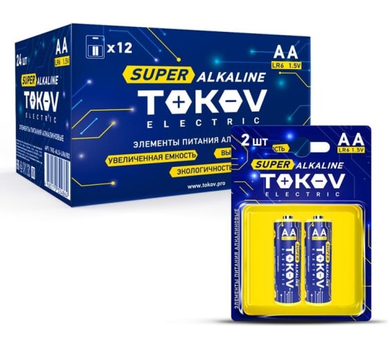 

Батарейка TOKOV ELECTRIC AA (LR6), 1.5V, 2 шт. (TKE-ALS-LR6/B2)